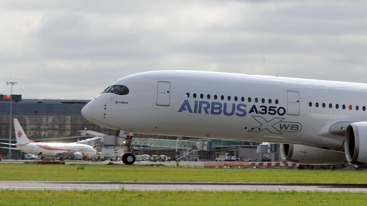 L'Airbus A350 décolle de l'aéroport de Toulouse Blagnac le 14 juin 2013 [Eric Cabanis / AFP]