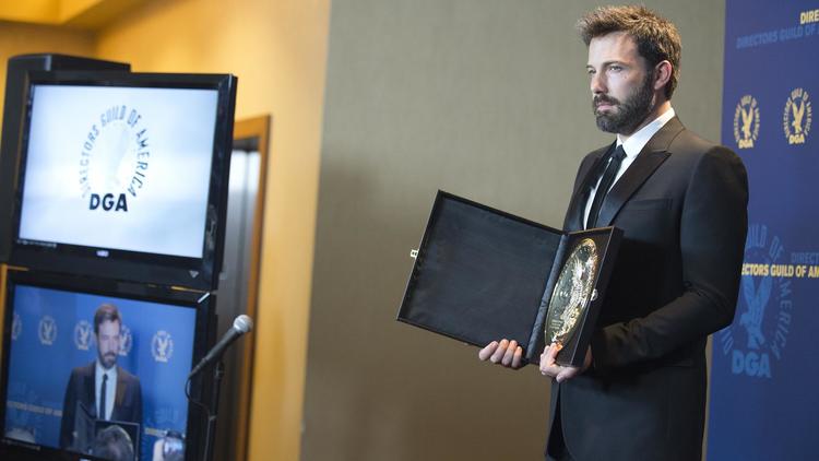 Ben Affleck, désigné meilleur cinéaste de l'année par le Syndicat américain des réalisateurs pour son film "Argo", le 2 février 2013 à Hollywood [Robyn Beck / AFP]