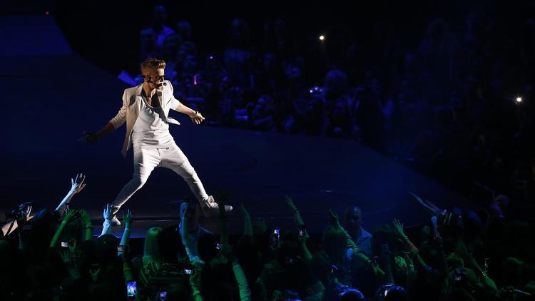 Le chanteur canadien Justin Bieber en concert à Londres le 4 mars 2013 [Justin Tallis / AFP/Archives]