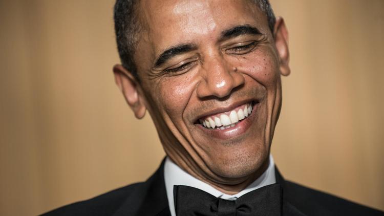 Le président américain Barack Obama au dîner annuel de la presse, à Washington, le 27 avril 2013 [Brendan Smialowski / AFP]
