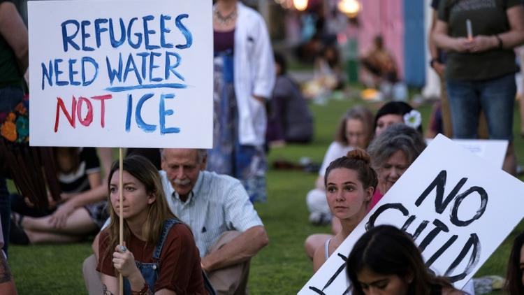 Manifestation  contre le traitement des migrants hébergés dans les centres de rétention américains, le 12 juillet 2019 à El Paso, au Texas [Luke Montavon / AFP]