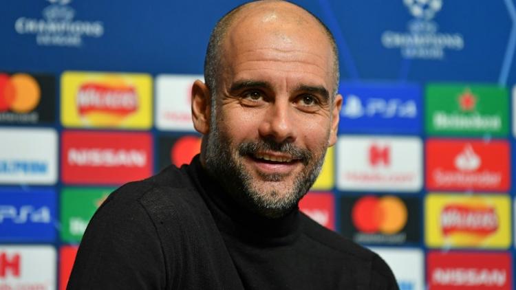 L'entraîneur espagnol de Manchester City Pep Guardiola en conférence de presse, le 25 novembre 2019 à Manchester  [Paul ELLIS / AFP/Archives]