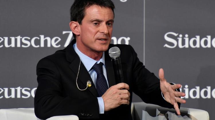 Manuel Valls fait un discours lors d'un forum économique organisé par le journal allemand Sueddeutsche Zeitung à l'Hôtel Adlon à Berlin le 17 novembre 2016 [John MACDOUGALL / AFP]
