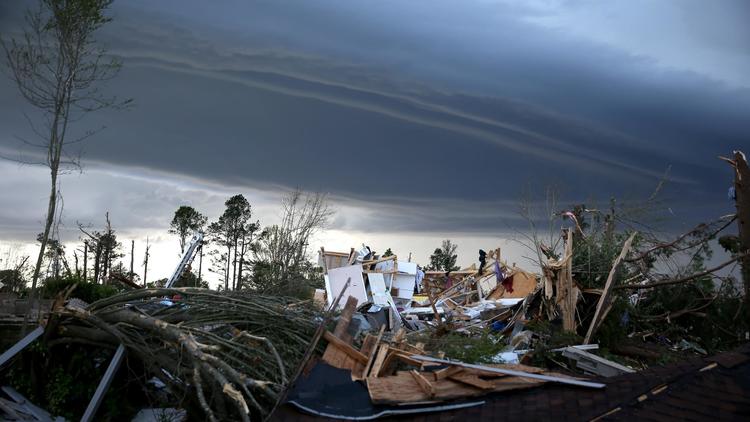 La ville de Tupelo après le passage d'une tornade le 29 avril 2014 aux Etats-Unis [Joe Raedle / Getty Images/AFP]