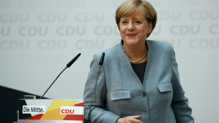 La chancelière allemande Angela Merkel le soir des élections fédérales du 24 septembre 2017.