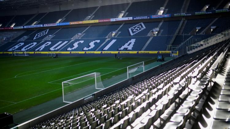 Le Borussia Park, à Mönchengladbach en Allemagne, vide. Photo prise le 16 avril 2020.  [Ina FASSBENDER / AFP/Archives]