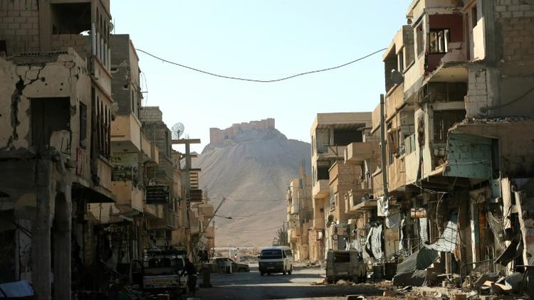 Une rue de Palmyre en Syrie, le 31 mars 2016 [JOSEPH EID / AFP/Archives]