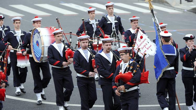 Le bagad de Lann-Bihoué avait déjà défilé sur les Champs-Elysées, lors de la Fête nationale, en 2012.