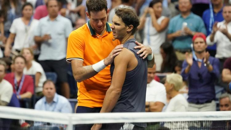Juan Martin Del Potro s'est qualifié pour la finale de l'US Open après l'abandon de Rafael Nadal, le 7 septembre à New York [TIMOTHY A. CLARY / AFP]