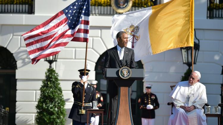 Barack Obama et le pape François, à la Maison Blanche, le 23 septembre 2015 [VINCENZO PINTO / AFP]
