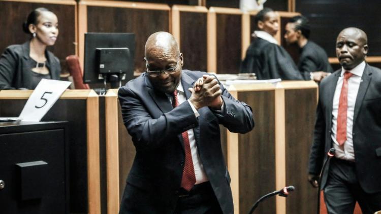 L'ex-président Jacob Zuma à la Haute cour de Pietermaritzburg le 11 octobre 2019 qui doit le juger pour corruption [- / AFP/Archives]