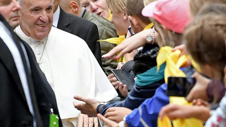 Le pape François à son arrivée à Vilnius, le 22 septembre 2018. [Janek SKARZYNSKI / AFP]