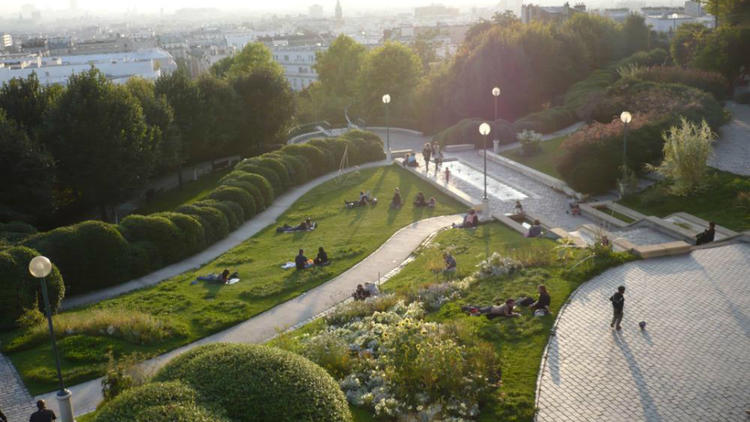 Le parc de Belleville, à Paris.