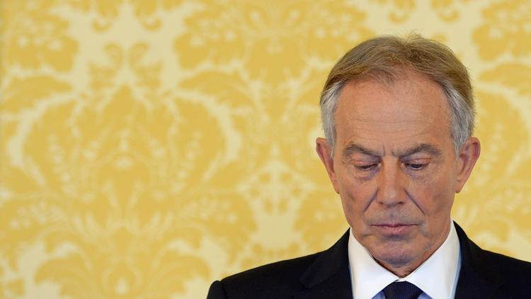 L'ancien Premier ministre Tony Blair lors de sa conférence de presse à Londres, le 6 juillet.