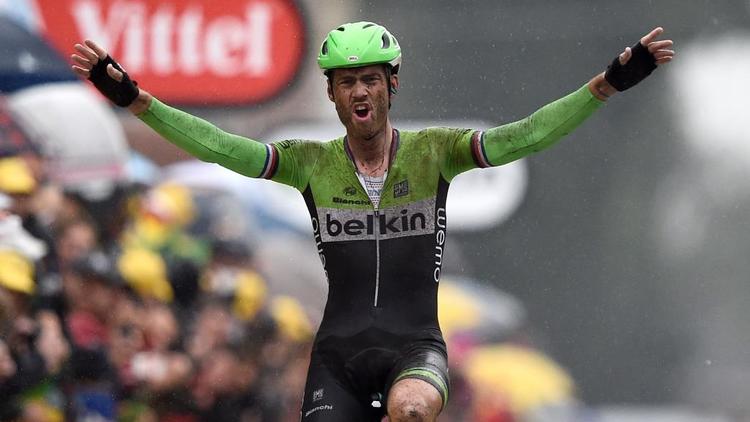 Lars Boom, vainqueur de la 5e étape sur le Tour de France marquée par l'abandon de Chris Froome.
