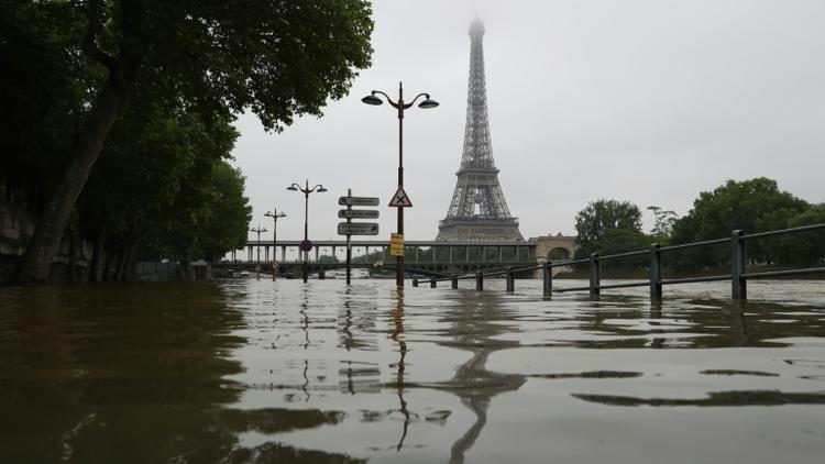 Les berges de la Seine inondées, le 2 juin 2016 à Paris [KENZO TRIBOUILLARD / AFP]