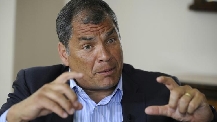 L'ex-président équatorien Rafael Correa lors d'un entretien à Quito, le 19 janvier 2018 [CAMILA BUENDIA / AFP/Archives]