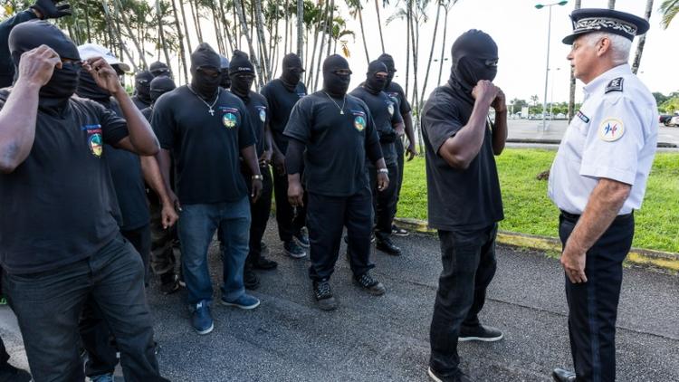 Les membres du groupe des 500 frères à Cayenne, le 29 mars 2017 [jody amiet / AFP/Archives]