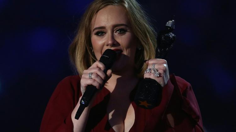 Adele à Londres le 24 février 2016 [JUSTIN TALLIS / AFP]