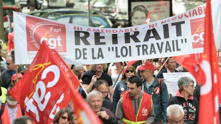 Manifestation contre la loi travail le 26 mai 2016 à Rennes [JEAN-FRANCOIS MONIER / AFP]