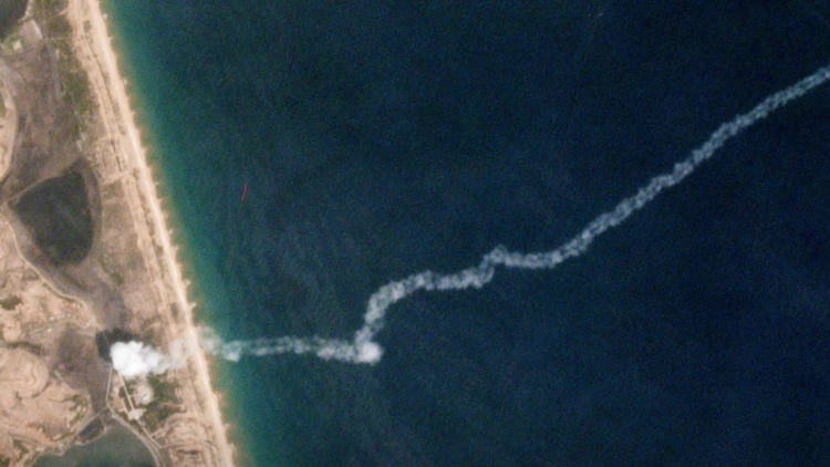 La photo prise par le satellite au départ de la péninsule de Hodo.