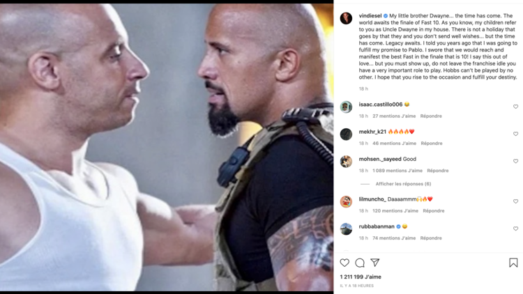 Vin Diesel espère de tout coeur que Dwayne Johnson revienne dans Fast and Furious. 