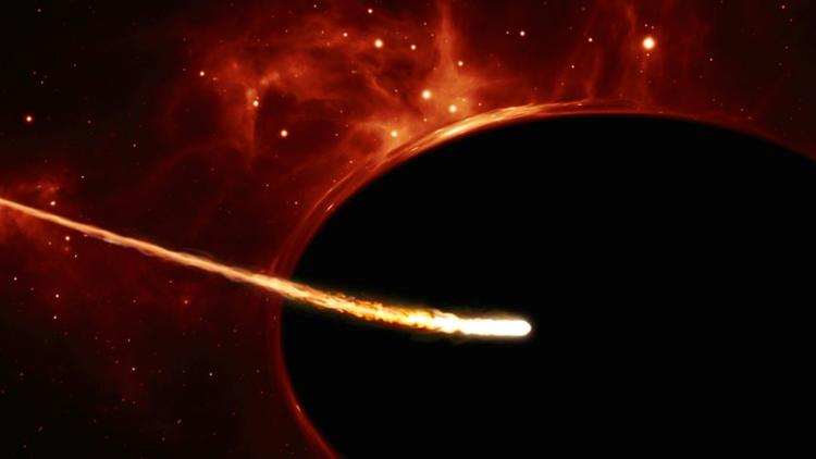 Représentation d'une étoile attirée par un trou noir, diffusée le 9 décembre 2016 par l'Agence spatiale européenne [M. Kornmesser / EUROPEAN SPACE AGENCY/AFP/Archives]