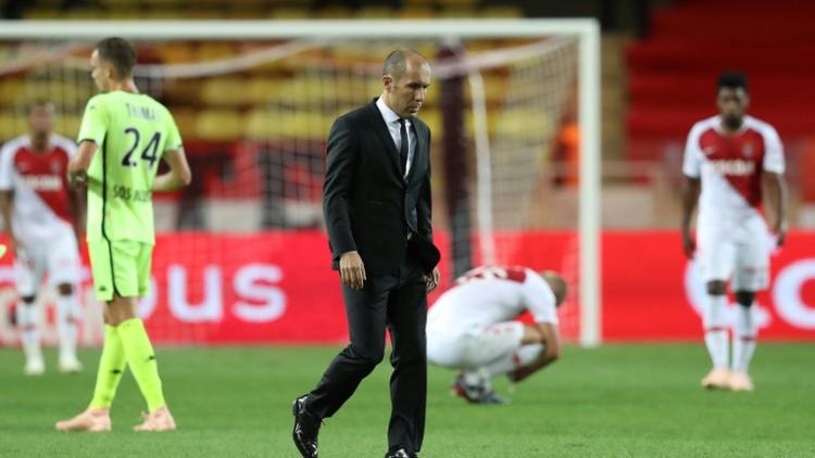 L'entraîneur de Monaco, Leonardo Jardim, après la défaite en Ligue 1 face à Angers, austade Louis II, le 25 septembre 2018 [VALERY HACHE / AFP/Archives]