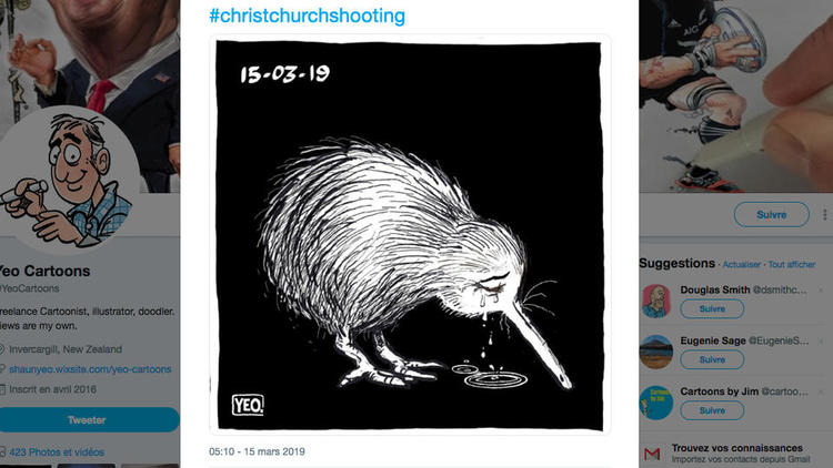 L'image du kiwi en pleurs est devenu le symbole du deuil après les attentats de Christchurch.