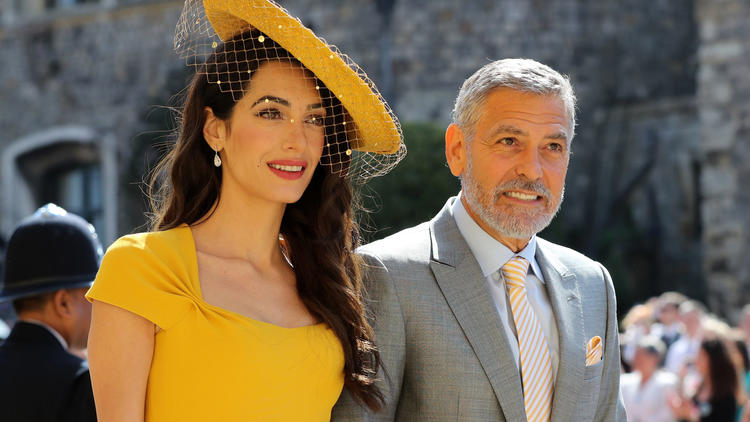 George Clooney est son épouse Amal lors du mariage de Meghan Markle.