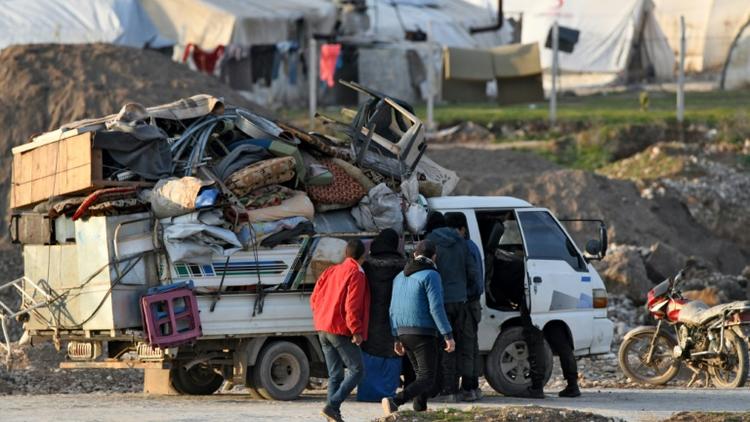 Camp de Dayr Ballut à Idleb, près de la frontière turque le 16 février 2020 [Rami al SAYED / AFP]