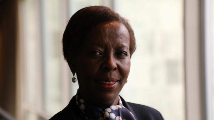 La Rwandaise Louise Mushikiwabo, candidate au poste de secrétaire générale de l'Organisation internationale de la Francophonie (OIF) à New York le 25 septembre 2018. [Ludovic MARIN / AFP]