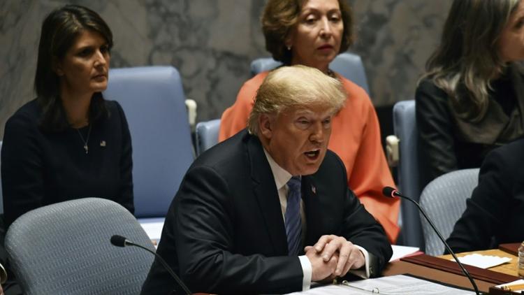 Donald Trump préside le Conseil de sécurité de l'ONU, le 26 septembre 2018 au siège des Nations unies, à New York [Nicholas Kamm / AFP]