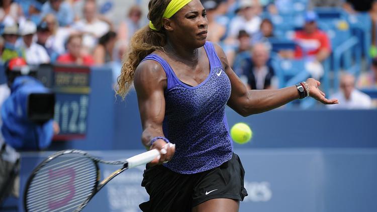 La N.1 mondiale américaine Serena Williams lors de la finale du tournoi de Cincinnati contre la Serbe Ana Ivanovic, le 17 août 2014 [Jonathan Moore / Getty/AFP/Archives]