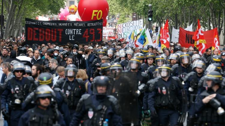 Manifestation contre la loi travail, le 17 mai 2016 à Paris [THOMAS SAMSON / AFP]