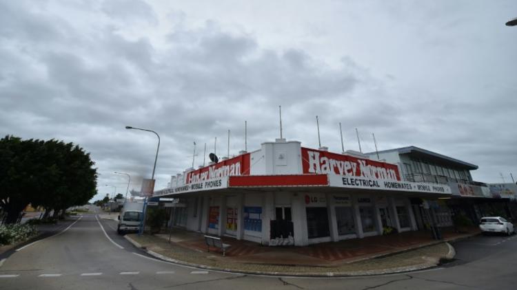 Rues désertes à Ayr, à l'approche du cyclone Debbie, le 28 mars 2017 dans le nord du Queensland, en Australie [PETER PARKS / AFP]
