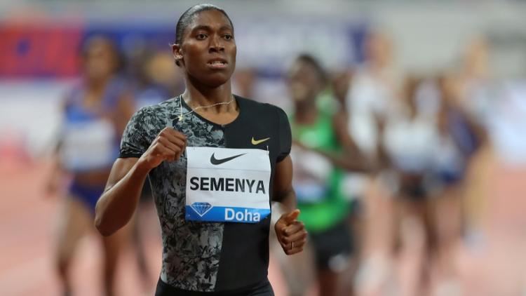 La Sud-Africaine Caster Semenya remporte  le 800 m au meeting de Doha le 3 mai 2019 [Karim JAAFAR / AFP]