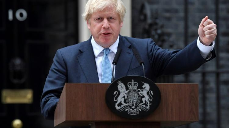 Le Premier ministre britannique Boris Johnson effectue une déclaration devant le 10 Downing Street, le 2 septembre 2019 [Ben STANSALL / AFP]