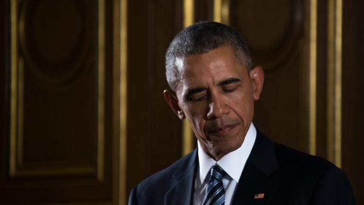 Le président américain Barack Obama lors d'une conférence de presse à Londres, le 22 avril 2016 [Jim Watson / AFP]