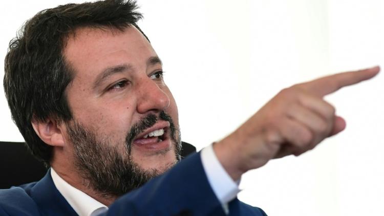 Matteo Salvini, leader de l'extrême droite italienne, vice-Premier ministre et ministre de l'Intérieur, le 7 mai 2019 à Milan [Miguel MEDINA / AFP/Archives]