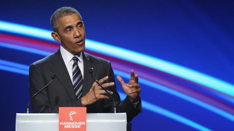 Barack Obama à Hanovre le 24 avril 2016 [Jim Watson / AFP]