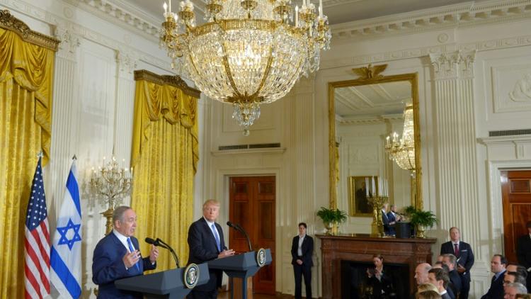 Le Premier ministre israélien Benjamin Netanyahu et le président américain Donald Trump, le 15 février 2017 à la Maison Blanche, Washington [Mandel Ngan                          / AFP]