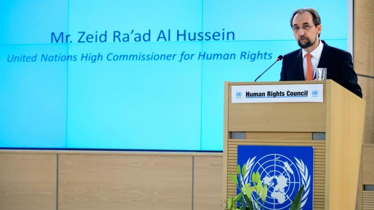 Le Haut-Commissaire de l'ONU aux droits de l'Homme, Zeid Ra'ad Al Hussein, le 29 février 2016 à Genève [FABRICE COFFRINI / AFP]