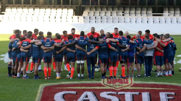 L'équipe de France de rugby lors d'une séance d'entraînement au stade Growthpoint Kings Park à Durban, le 16 juin 2017  [ANESH DEBIKY / AFP]