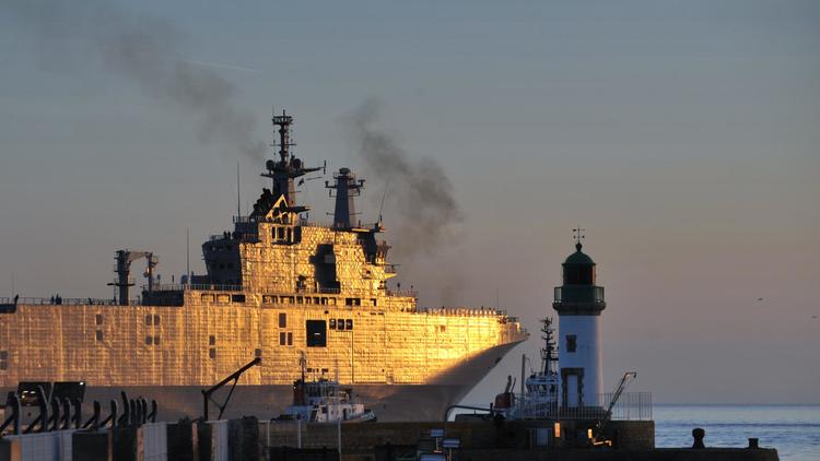 Le navire Vladivostok, un des deux bateaux Mistral qui sera livré par la France à la Russie, le 5 mars 2014 à Saint-Nazaire [Frank Perry / AFP/Archives]