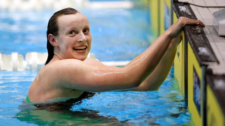 La nageuse américaine Katie Ledecky dans le bassin de Knoxville aux Etats-Unis, le 7 décembre 2013  [Jamie Squire / Getty/AFP/Archives]