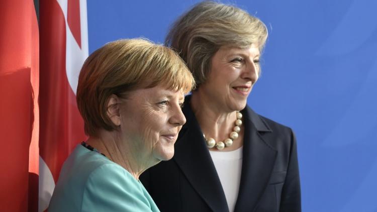 Angela Merkel après ses discussions avec Theresa May à Berlin le 20 juillet 2016 [John MACDOUGALL / AFP]