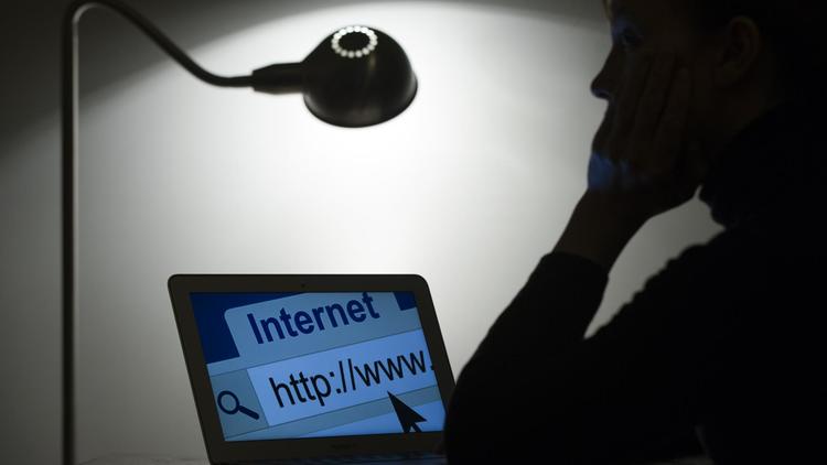Une femme devant une page internet [Lionel Bonaventure / AFP/Archives]
