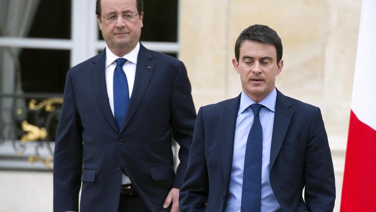 François Hollande et Manuel Valls le 4 avril 2014 à l'Elysée pour le premier conseil des ministres du nouveau gouvernement  [Alain Jocard / AFP/Archives]