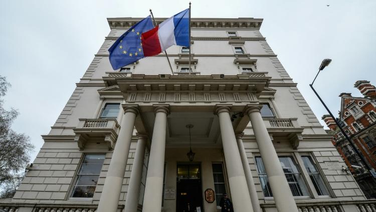 L'ambassade de France, le 25 janvier 2016 à Londres [CHRIS RATCLIFFE / AFP/Archives]